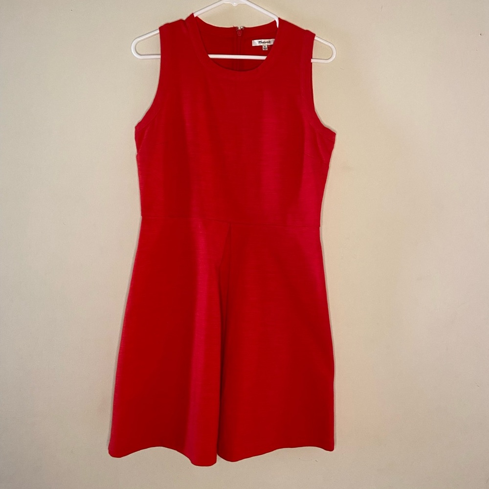 Madewell little red sleeveless flare dress NWT size M
